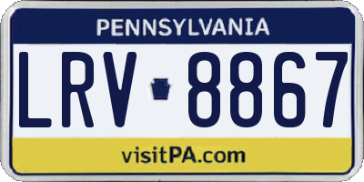 PA license plate LRV8867