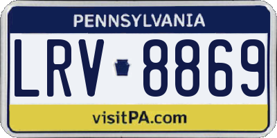 PA license plate LRV8869