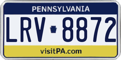 PA license plate LRV8872