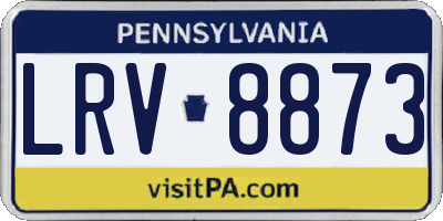 PA license plate LRV8873