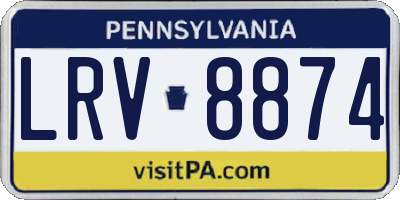 PA license plate LRV8874