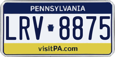 PA license plate LRV8875