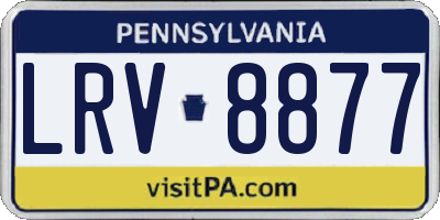 PA license plate LRV8877