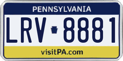 PA license plate LRV8881