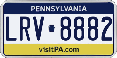 PA license plate LRV8882