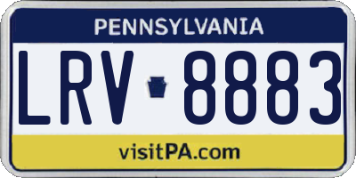 PA license plate LRV8883