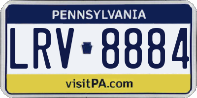 PA license plate LRV8884
