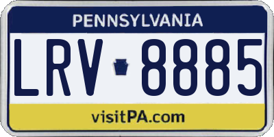PA license plate LRV8885