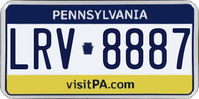 PA license plate LRV8887