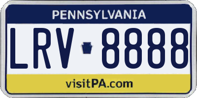 PA license plate LRV8888