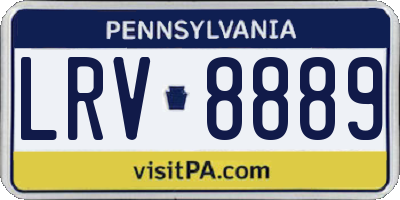PA license plate LRV8889