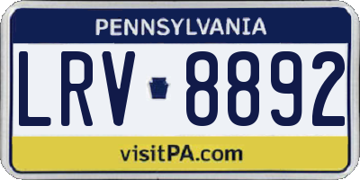 PA license plate LRV8892