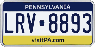 PA license plate LRV8893