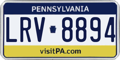PA license plate LRV8894