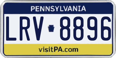 PA license plate LRV8896