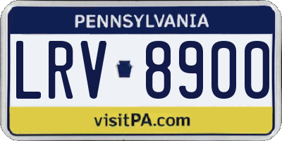 PA license plate LRV8900