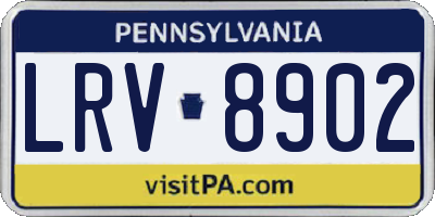 PA license plate LRV8902