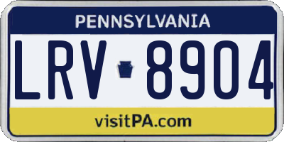 PA license plate LRV8904