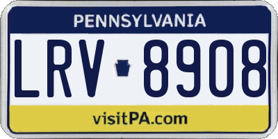 PA license plate LRV8908