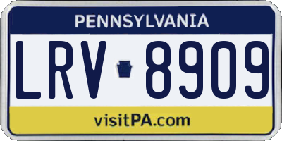PA license plate LRV8909