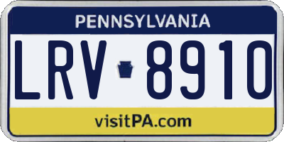 PA license plate LRV8910