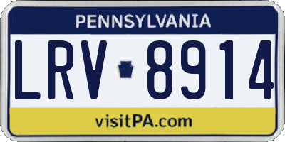 PA license plate LRV8914