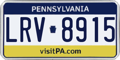 PA license plate LRV8915