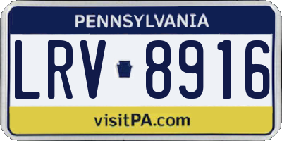 PA license plate LRV8916