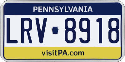 PA license plate LRV8918