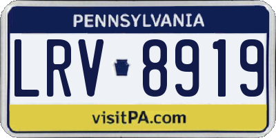 PA license plate LRV8919