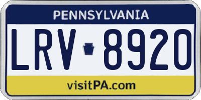PA license plate LRV8920