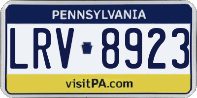 PA license plate LRV8923