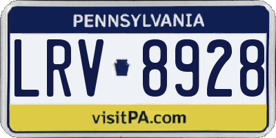 PA license plate LRV8928