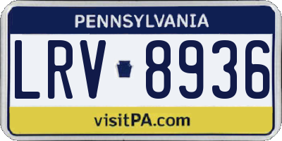 PA license plate LRV8936