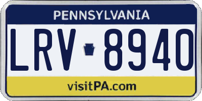 PA license plate LRV8940