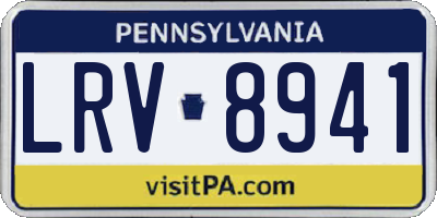 PA license plate LRV8941