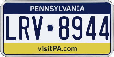 PA license plate LRV8944