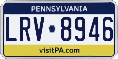 PA license plate LRV8946