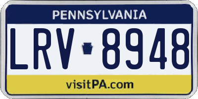 PA license plate LRV8948