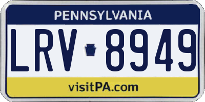 PA license plate LRV8949