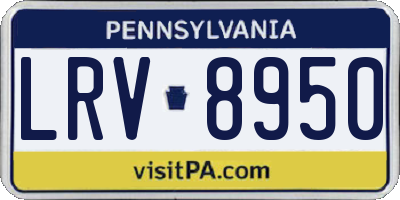 PA license plate LRV8950