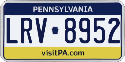 PA license plate LRV8952