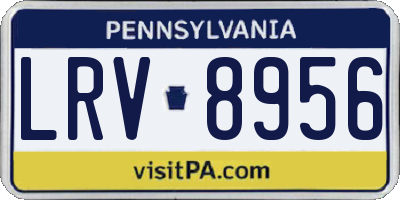 PA license plate LRV8956