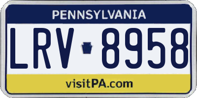 PA license plate LRV8958