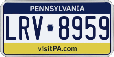 PA license plate LRV8959