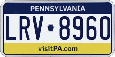 PA license plate LRV8960