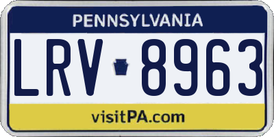 PA license plate LRV8963