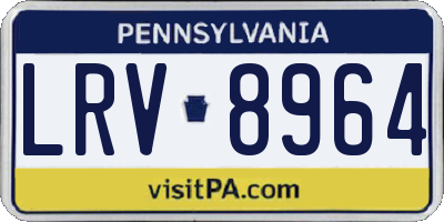 PA license plate LRV8964