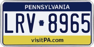 PA license plate LRV8965