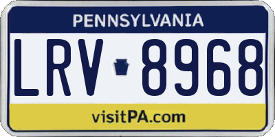 PA license plate LRV8968